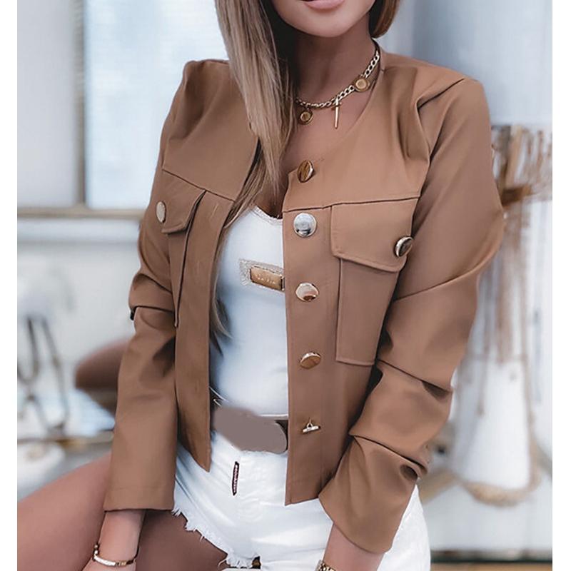 Women's Leather & Faux Wepbel Short Jackets Outwear Leathers Coat Black Khaki Casual Jacket Long Sleeve O-neck Fashion PU
Women's Leather & Faux Wepbel Short Jackets Outwear Leathers Coat Black Khaki Casual Jacket Long Sleeve O-neck Fashion PU