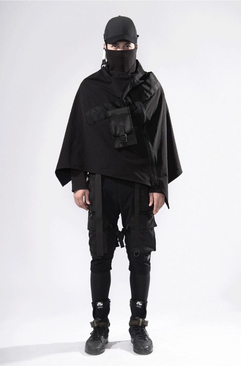 Men's Trench Coats Coat Men PT-cape-1 Poncho Techwear Ninjagear Darkwear Outdoor Punk Clothes, Black
Men's Trench Coats Coat Men PT-cape-1 Poncho Techwear Ninjagear Darkwear Outdoor Punk Clothes, Black