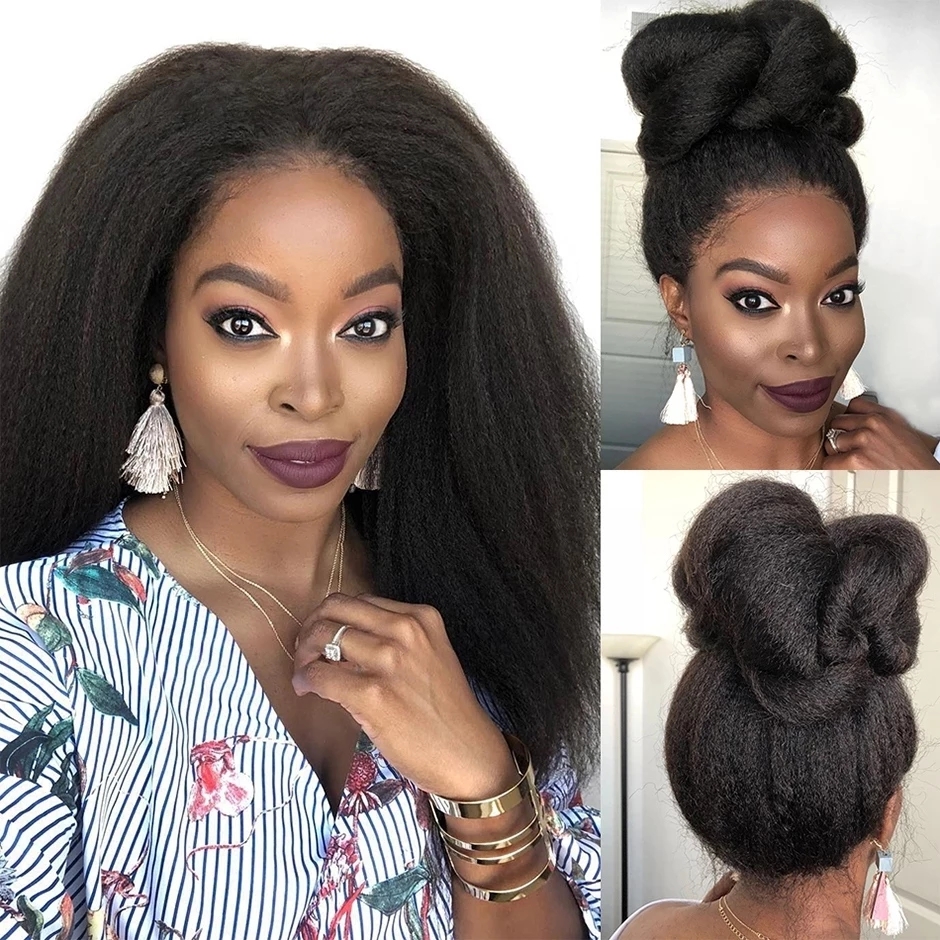 13x1 Front Human Hair150%Remy Baby Hair Wigs Haire Lace Frontal Wig Full Glueless Kinky Straight