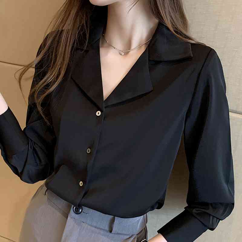 Autumn Long Sleeve Office Black Blouse Shirt Blouse Women Blusas Mujer De Moda V-Neck Chiffon Blouse Shirt Tops Blusa D618 210602
Autumn Long Sleeve Office Black Blouse Shirt Blouse Women Blusas Mujer De Moda V-Neck Chiffon Blouse Shirt Tops Blusa D618 210602
