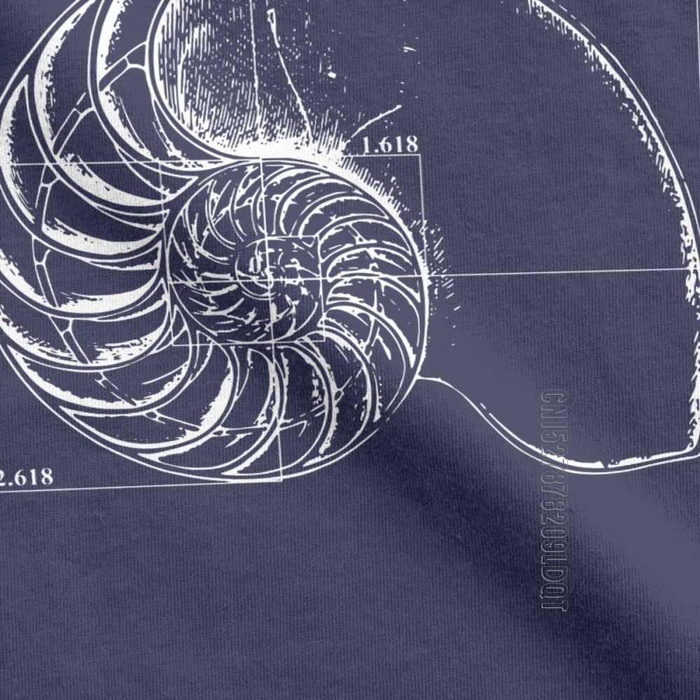 Men's T Shirt Fibonacci On A Nautilus Casual Male Tshirt Math Basic Tees Crew Neck Clothing 100% Cotton Printed T-Shirt 210629