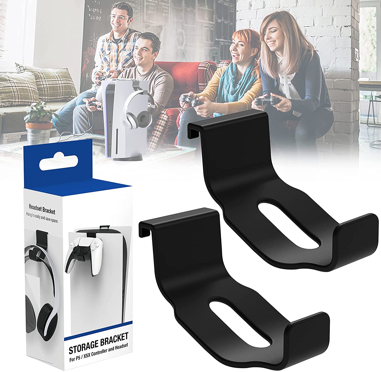 Headset Holder for PS5/XBOX Console, Lightweight Headphones/Controller Stand, Hang Gaming Accessories on the Console
Headset Holder for PS5/XBOX Console, Lightweight Headphones/Controller Stand, Hang Gaming Accessories on the Console