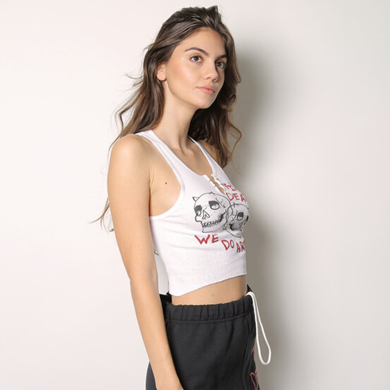 Sexy Streetwer Skull Printed Crop Tank Tops Women Slim V Neck Paperclip White Vest 2021 Fashion Casual Knitted Tops
Sexy Streetwer Skull Printed Crop Tank Tops Women Slim V Neck Paperclip White Vest 2021 Fashion Casual Knitted Tops
