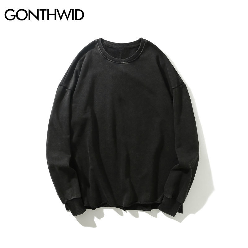 GONTHWID Distressed Pullover Hoodies Sweatshirts Men Hip Hop Casual Streetwear Hoodie Hipster Sweatshirt Tops Green Black 201020