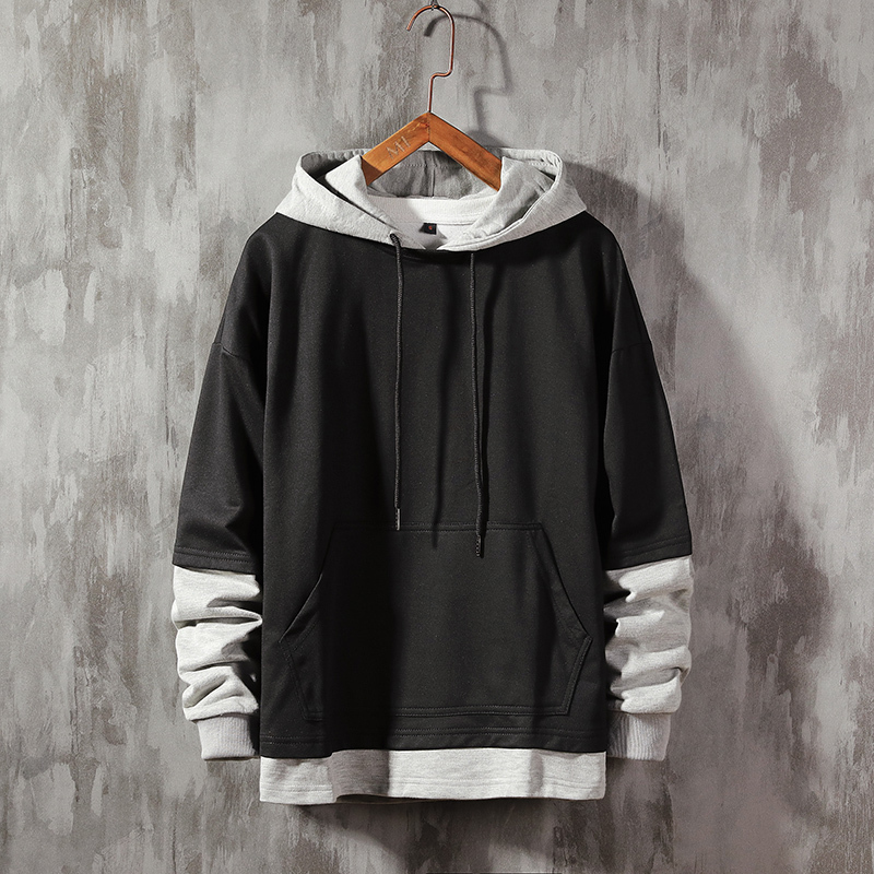 SingleRoad Oversized Mens Hoodies Men Autumn Patchwork Sweatshirt Hip Hop Japanese Streetwear Harajuku Green Hoodie Men 201127