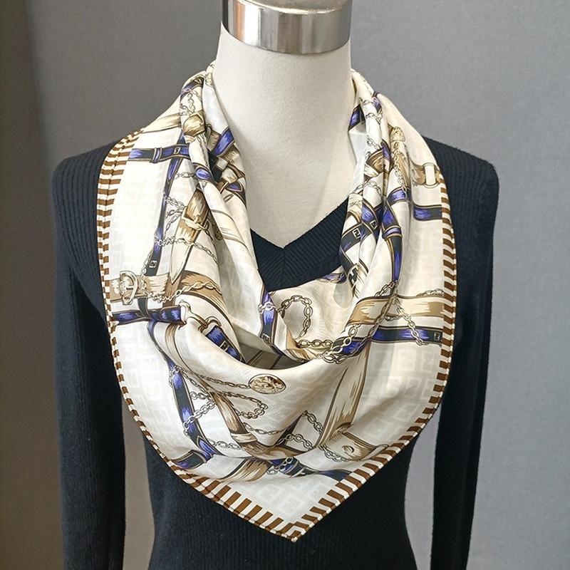 Scarves High-end Elegant Women's OL Style Chain Case Bag Double-sided Same Color Print Twill Silk Hand-rolled Edge Scarf Shawl Wrap
Scarves High-end Elegant Women's OL Style Chain Case Bag Double-sided Same Color Print Twill Silk Hand-rolled Edge Scarf Shawl Wrap