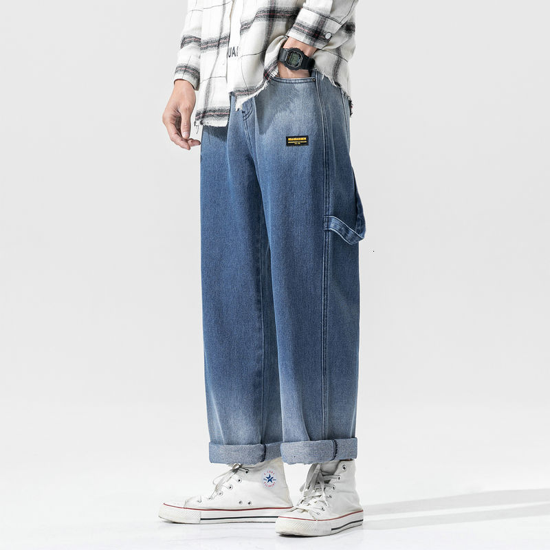 2021 New Men's Baggy Homme Cargo Pocket Jeans Loose Straight Casual Fashion Wide Leg Pants Biker Denim Trousers Size M-3xl F25u, Blue
2021 New Men's Baggy Homme Cargo Pocket Jeans Loose Straight Casual Fashion Wide Leg Pants Biker Denim Trousers Size M-3xl F25u, Blue