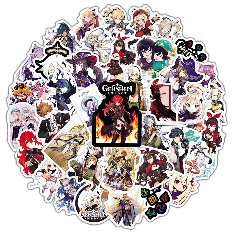 50pcs/Lot Cartoon Waterproof Sticker Open World Game Stickers For Laptop Motorcycle Skateboard Car Travel Phone Cute Characters Decal