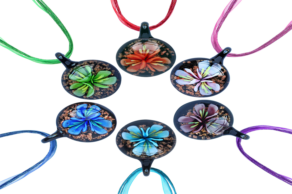 Wholesale 6color Necklaces Handmade Murano Lampwork Glass Mix Color Flower Round Gold Dust Pendants Necklace Jewelry Gifts
Wholesale 6color Necklaces Handmade Murano Lampwork Glass Mix Color Flower Round Gold Dust Pendants Necklace Jewelry Gifts