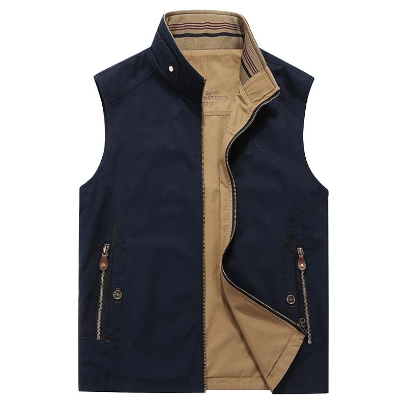 Men's Vests Brand Vest Men Stand Collar Reversible Pography Military Sleeveless Jacket Gilet Homme Size 5XL Chalecos Para Hombre, Army green
Men's Vests Brand Vest Men Stand Collar Reversible Pography Military Sleeveless Jacket Gilet Homme Size 5XL Chalecos Para Hombre, Army green