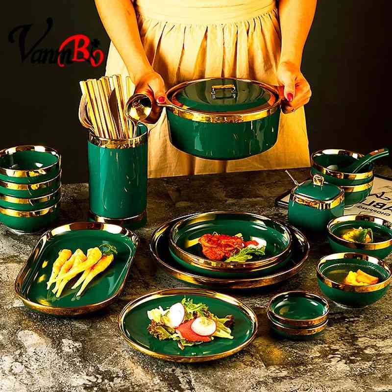 Japanese set household net red ins new bone china tableware bowl and dish dark green composite ceramics
Japanese set household net red ins new bone china tableware bowl and dish dark green composite ceramics