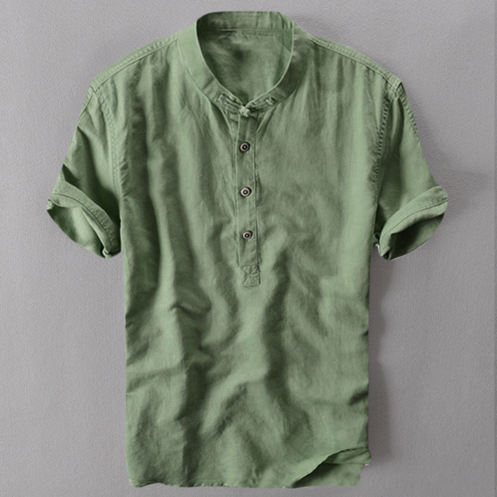 JAYCOSIN T Shirt Men Summer Casual O-Neck Short Sleeve Shirts Men Solid Top Cotton Linen Breathable Man T-shirt May21 P35 210308