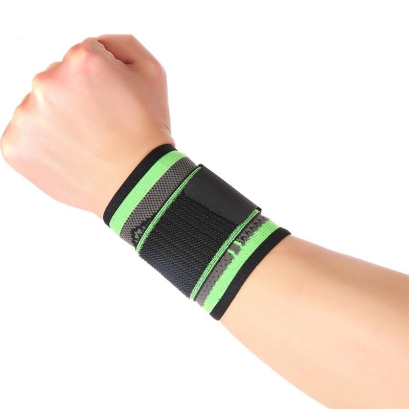 

Wrist Support Professional Weaving Sports Brace Elastic Nylon Strap Wristband Fitness Gym Protector Wraps Green, As pic