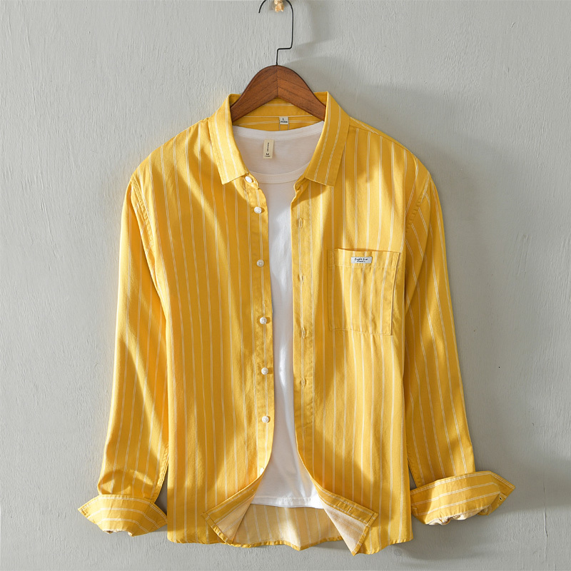 2021 New 100% Long-sleeved Casual Striped Shirts Fashion Pure Cotton for Men Stripe Trendy Shirt Mens Camiseta Overhemd Brvp, Blue
2021 New 100% Long-sleeved Casual Striped Shirts Fashion Pure Cotton for Men Stripe Trendy Shirt Mens Camiseta Overhemd Brvp, Blue
