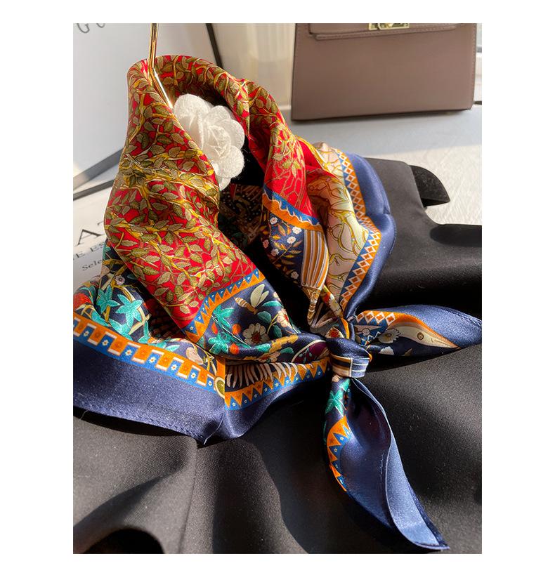 Scarves Women 100% Silk Brand 2021 Fashion Summer Square Scarf Plants And Flowers Pattern Satin Neck Hair Tie Band Beach Hijab, Blue;gray
Scarves Women 100% Silk Brand 2021 Fashion Summer Square Scarf Plants And Flowers Pattern Satin Neck Hair Tie Band Beach Hijab, Blue;gray