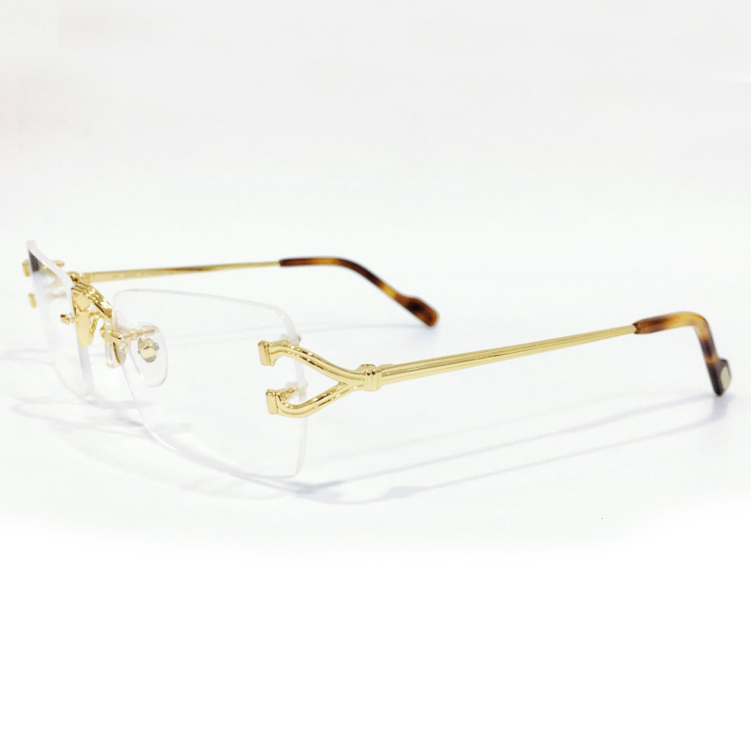 Rimless Eyeglasses Frame Gold Plated Havana Optical Glasses Frames Mens Eyewear Frame with Box
Rimless Eyeglasses Frame Gold Plated Havana Optical Glasses Frames Mens Eyewear Frame with Box