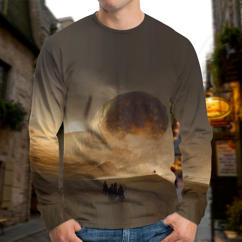 Men's European and Dune Wonders Printed 3D T-shirt Visual Impact Party Top Streetwear Round Neck High Quality Long Sleeve Designer XL P, White;black
Men's European and Dune Wonders Printed 3D T-shirt Visual Impact Party Top Streetwear Round Neck High Quality Long Sleeve Designer XL P, White;black