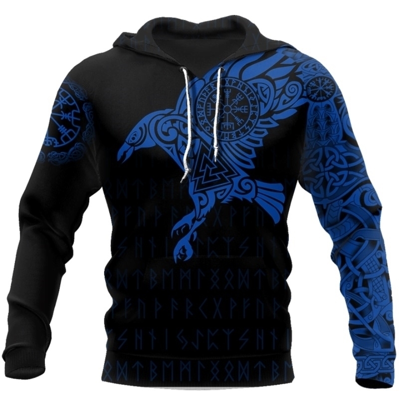 Viking The Raven of Odin Tattoo Printed Men hoodies Harajuku Fashion Hooded Sweatshirt Autumn Unisex hoodie sudadera hombre LJ200918