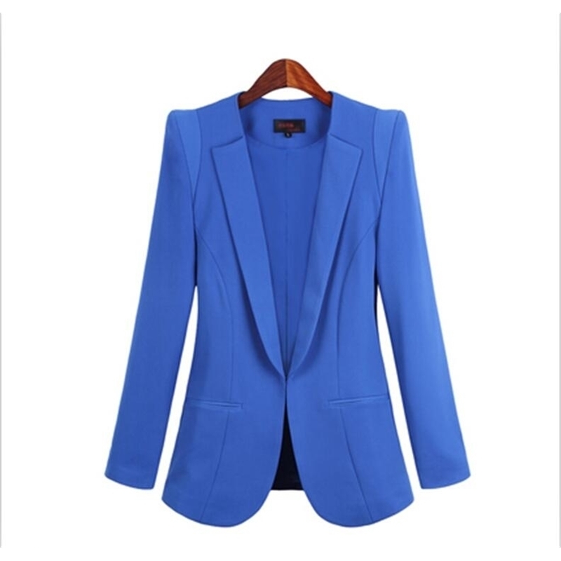 New Plus Size Womens Business Suits Spring Autumn Allmatch women Blazers Jackets Short Slim longsleeve Blazer Women Suit T200319
