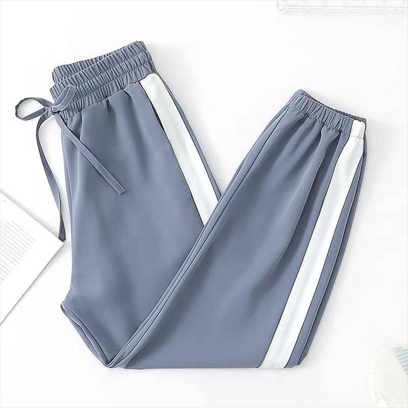 sports spring side stripes casual women pants loose chiffon elastic waist lantern wide trousers plus size sweatpants for, Black;white
sports spring side stripes casual women pants loose chiffon elastic waist lantern wide trousers plus size sweatpants for, Black;white