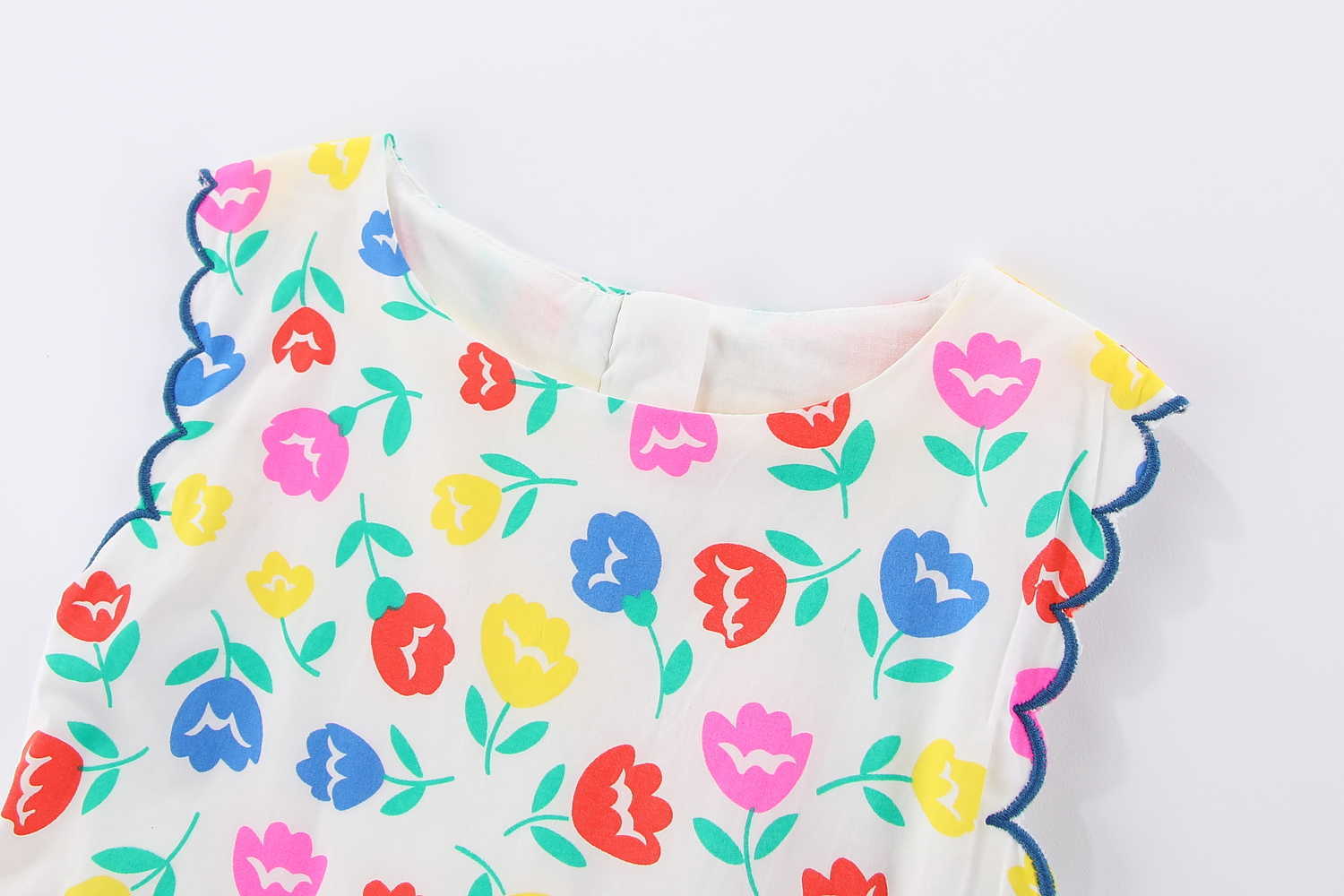 Mudkingdom Poppy Flower Girl Midi Dress Sleeveless Woven Lining for Kids Colorful Dresses Print Princess Big Girls Clothes 210615