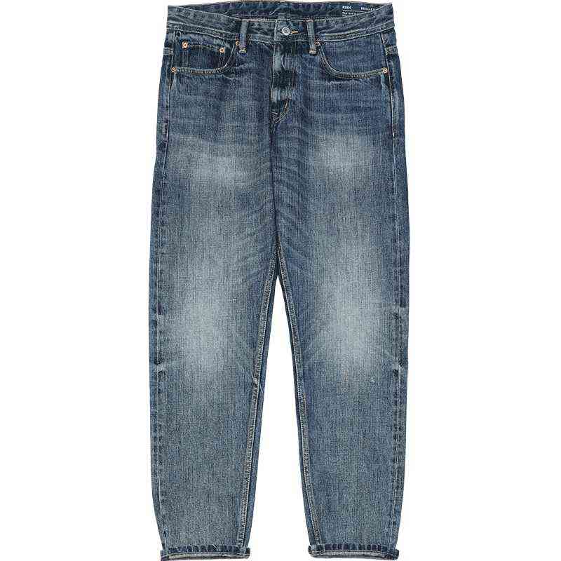 Autumn Winter Regular Slim Fit Jeans Men Retro Style 100% Cotton Denim Trousers Vintage Jean 211111