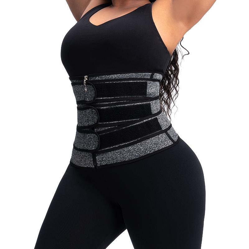YBFDO 2021New Waist Trainer Corset Women corset zipper threerow belt sports waist training device bodysuit slimming tight belt
