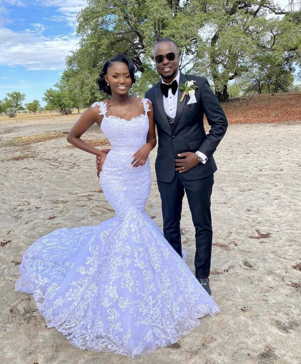 African Sexy Mermaid Wedding Dresses Lace Trumpet Bridal Gowns Beach Plus Size Wedding Dress Boho Cheap