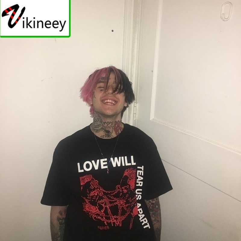 Hip Hop Lil Peep Love Will Tear Us Apart Punk T Shirt Men Oversized Tops Streetwear Summer Mens T-shirt Harajuku Letter Tee 210629