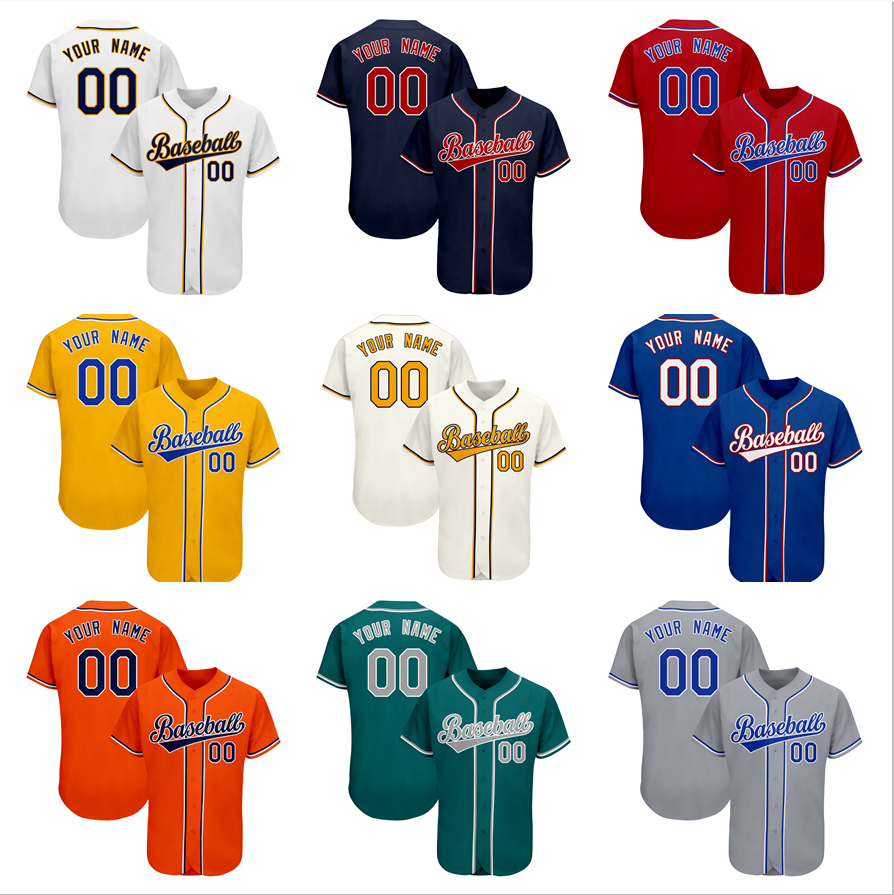 

Popular custom baseball uniforms, personalized embroidery, team name, number, breathable V-neck street shirt for men/women/children, buttoned Jersey, B7-06-01-201 as pic