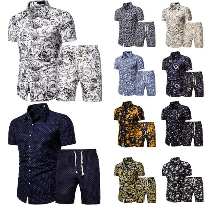Summer Beach Mens Two Piece Sets Short Sleeve Shirts Printed Shorts Mens Tracksuits Casual Lapel Neck Homme 2PCS Suits
Summer Beach Mens Two Piece Sets Short Sleeve Shirts Printed Shorts Mens Tracksuits Casual Lapel Neck Homme 2PCS Suits