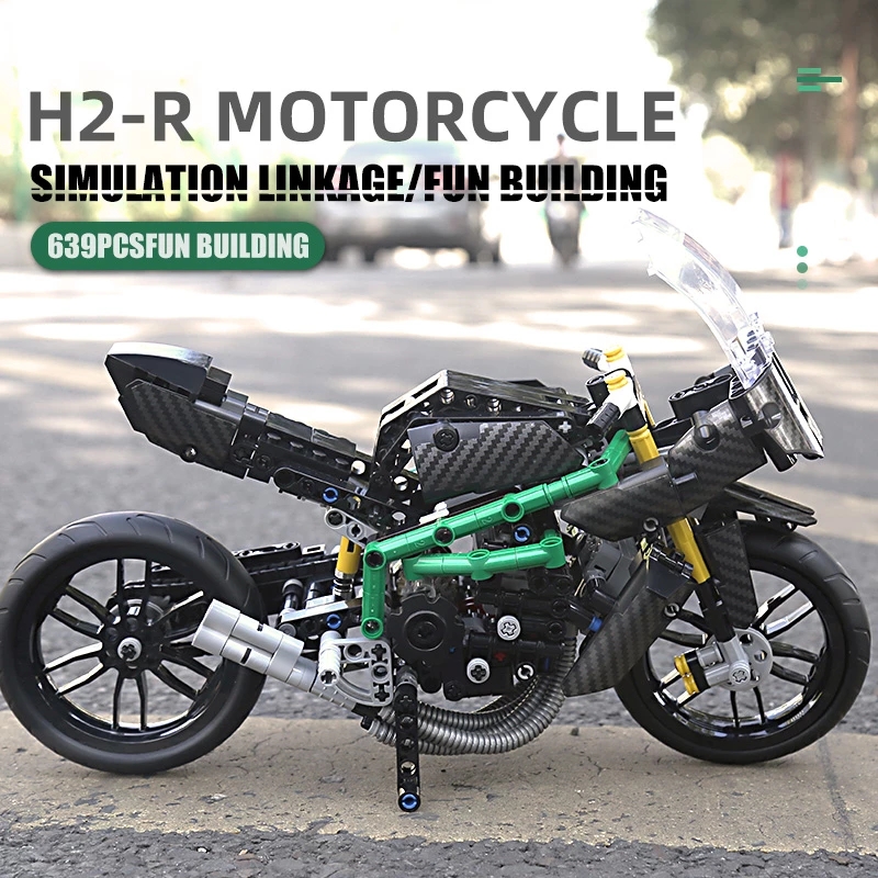 The H2R Super Racing Motorcycle Set Building Blocks MOULD KING 23002 Motorcycles Car Model Bricks Children Education Christmas Gifts Birthday Toys For