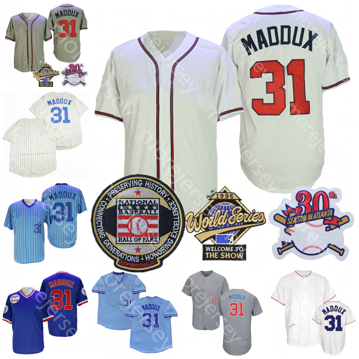 Greg 31 Maddux Jersey Hall Of Fame Patch 1929 1942 1969 1988 1999 Cream White Cooperstown 2016 WS Gold Baby Blue Pullover Grey Pinstripe Player, Red
Greg 31 Maddux Jersey Hall Of Fame Patch 1929 1942 1969 1988 1999 Cream White Cooperstown 2016 WS Gold Baby Blue Pullover Grey Pinstripe Player, Red