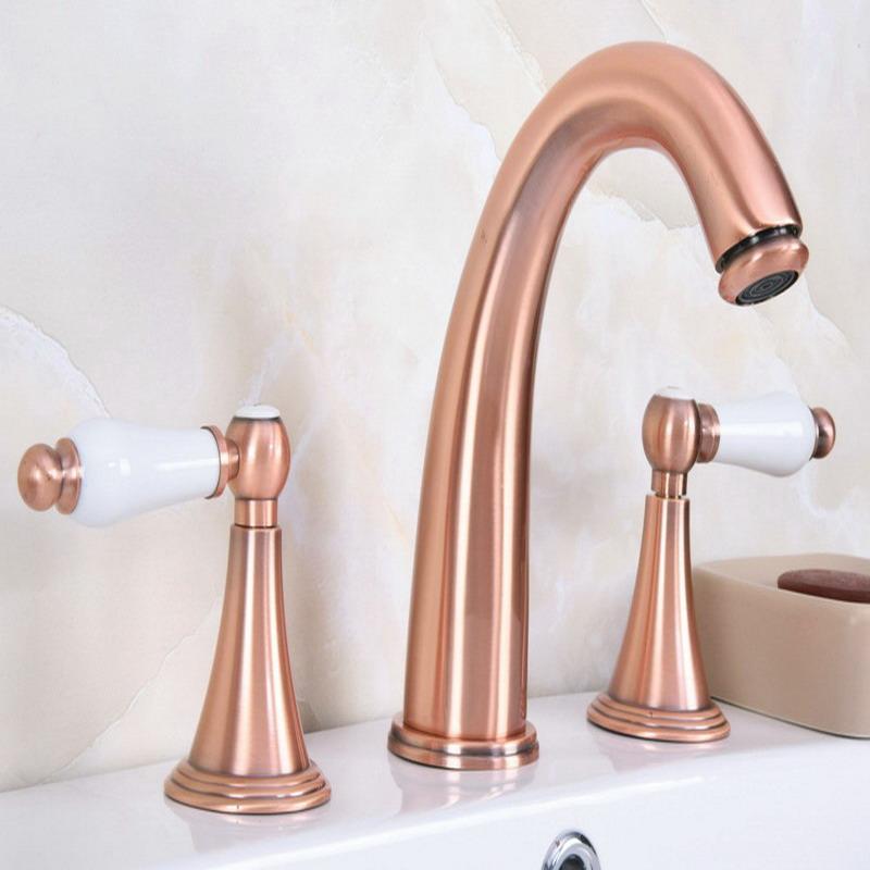 Bathroom Sink Faucets Deck Mounted 3 Holes Bath Tub Mixer Tap Vintage Retro Antique Red Copper Brass Widespread 2 Handles Basin Faucet Arg06
Bathroom Sink Faucets Deck Mounted 3 Holes Bath Tub Mixer Tap Vintage Retro Antique Red Copper Brass Widespread 2 Handles Basin Faucet Arg06