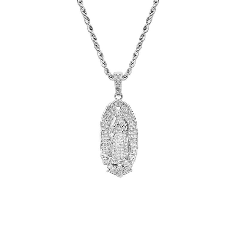 Pendant Necklaces Hip Hop Iced Out Virgin Mary Pendants Gold Color Stainless Steel Chain For Men Women Christian Jewelry
Pendant Necklaces Hip Hop Iced Out Virgin Mary Pendants Gold Color Stainless Steel Chain For Men Women Christian Jewelry