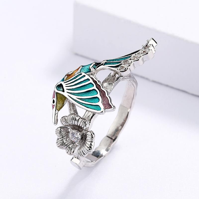 Cluster Rings Creative Hummingbird Epoxy Enamel Ring For Ladies Wedding Party Birthday Jewelry Gift, Golden;silver
Cluster Rings Creative Hummingbird Epoxy Enamel Ring For Ladies Wedding Party Birthday Jewelry Gift, Golden;silver