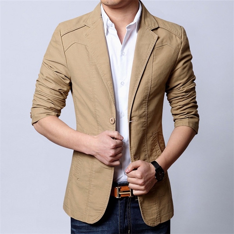 Fashion Men's Casual Boutique Pure Color Business Slim Fit Suit Blazers Jacket Coat 211120