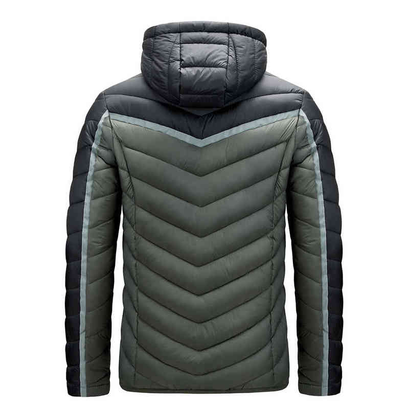 TFU Men's Winter Casual Windproof Hood Patchwork Warm Parkas Jackets Coat Men Autumn Classic Outfits Thick Parka Jacket 211214Z