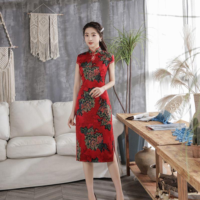 Ethnic Clothing Print Floral Qipao Sexy Chinese Bride Wedding Dresses Lady Plus Size 3XL 4XL Vestidos Side Split Celebrity Banquet Cheongsam
Ethnic Clothing Print Floral Qipao Sexy Chinese Bride Wedding Dresses Lady Plus Size 3XL 4XL Vestidos Side Split Celebrity Banquet Cheongsam
