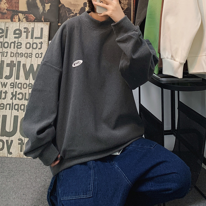 SingleRoad Mens Crewneck Sweatshirt Men Solid Oversized Hip Hop Harajuku Japanese Streetwear Sweatshirts Green Hoodie Men 201127