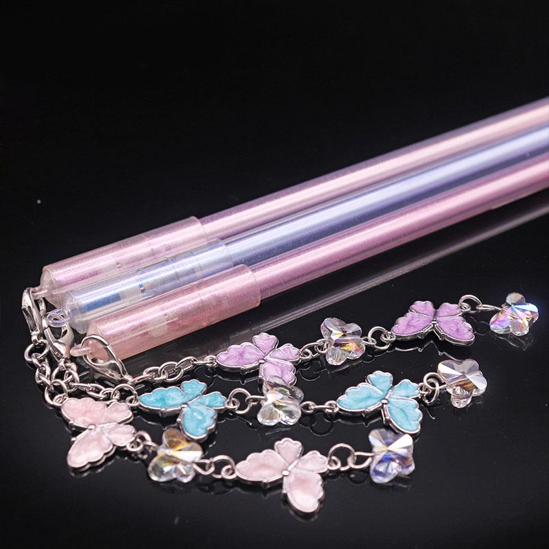 36 pcs/lot Beautiful Butterfly Pendant Gel Pen Cute 0.5mm black ink Signature Pens office school writing supplies gift