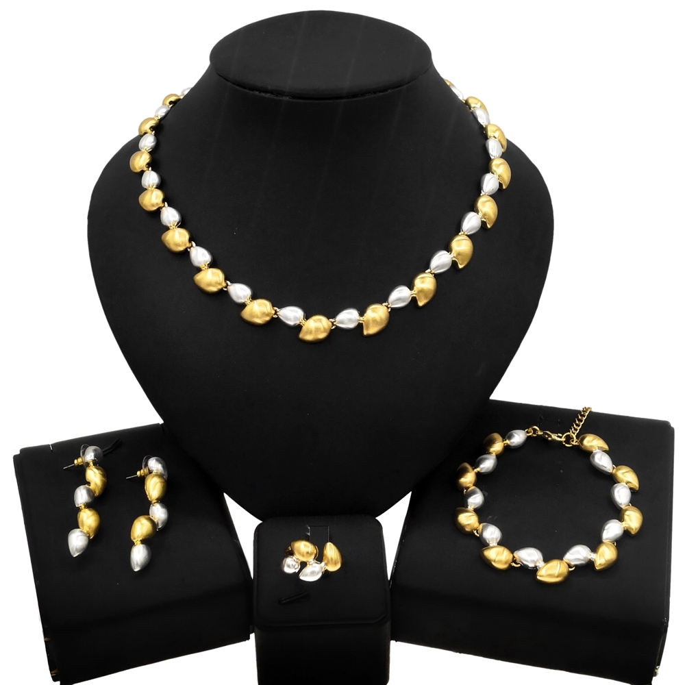 Yulaili Latest Gold Silver Water Droplets Necklace Set Fashion Women's Wedding Dinner Bracelet Earring Ring 4 pieces Jewelry Sets HV21080135, Golden
Yulaili Latest Gold Silver Water Droplets Necklace Set Fashion Women's Wedding Dinner Bracelet Earring Ring 4 pieces Jewelry Sets HV21080135, Golden