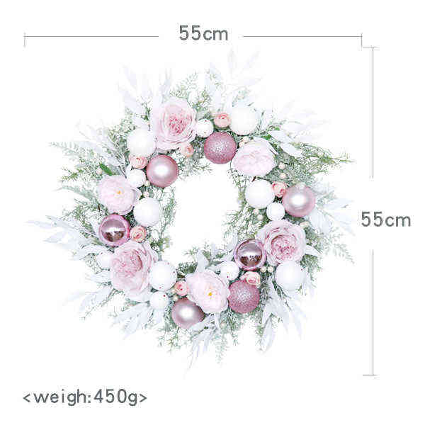 Christmas Wreath - Pink Xmas Ball Theme Wedding/Home/Door/Window/Wall Decor, 2024
