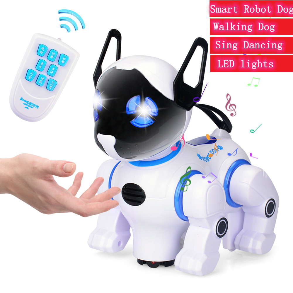 Early Educational Toy Electronic Smart Robot Dog Remote Control Machine Dog Walking Singing Dance RC Robot Dog Toy kid gift toys, White
Early Educational Toy Electronic Smart Robot Dog Remote Control Machine Dog Walking Singing Dance RC Robot Dog Toy kid gift toys, White