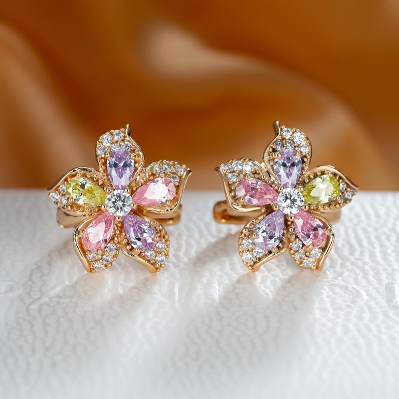 Hoop & Huggie Exquisite Floral Earrings For Women Temperament Fashion Rainbow Zircon Korea French Female Birthday Jewelry Gift
Hoop & Huggie Exquisite Floral Earrings For Women Temperament Fashion Rainbow Zircon Korea French Female Birthday Jewelry Gift