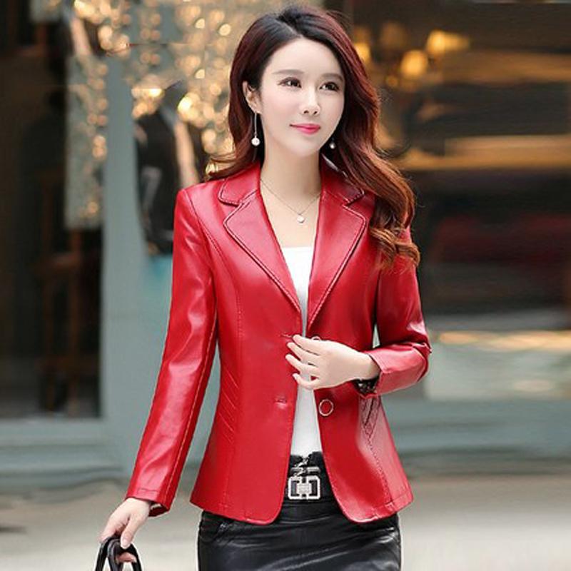 Women's Leather & Faux Spring And Autumn Jacket Small Suit PU Slim Short Single-breasted Long-sleeved JQ148, Black
Women's Leather & Faux Spring And Autumn Jacket Small Suit PU Slim Short Single-breasted Long-sleeved JQ148, Black