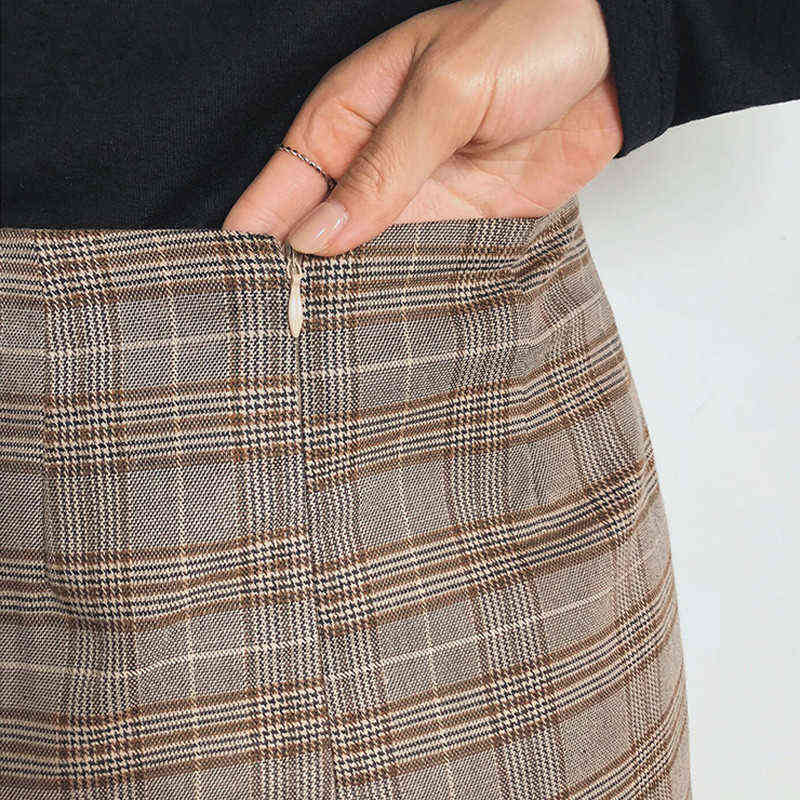 Mozuleva Retro Plaid Blazer Set Single-breasted Jacket & Pencil Skirt 2 Pieces Skirt Suit Female Office Ladies Blazer Suit 211101
