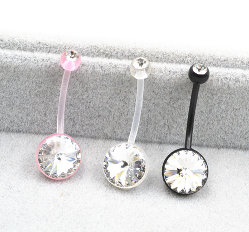 

50pcs Shippment Body Jewelry - Flexible BIO Pregnancy Navel Belly Button Ring 14gx16mmNavel Piercing Retainers