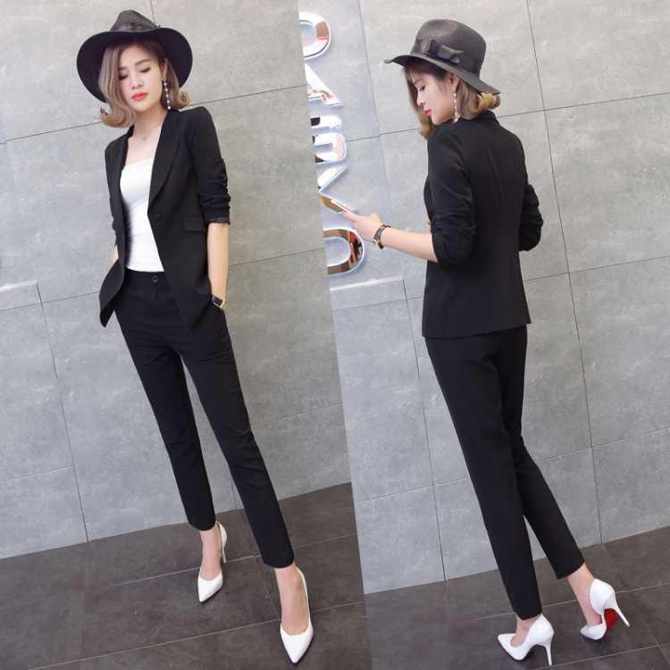 Women's Tracksuits Women Spring Fashion 2 Piece Sets Long Sleeve Blazer And Pencil Pants Elegant Korean Office Female Clothes Suit Lady Vest