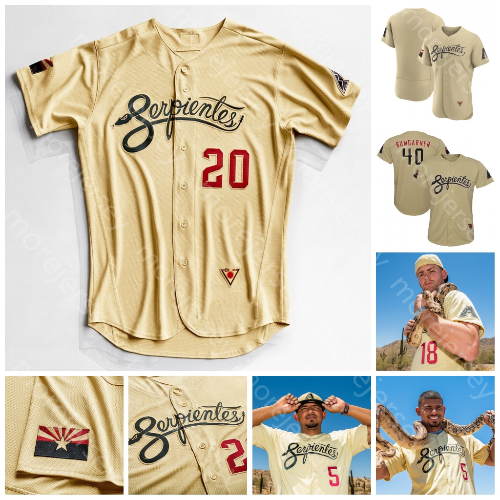 2021 City Connect Serpientes Jersey Seth Beer Tyler Gilbert Madison Bumgarner Randy Johnson Stephen Vogt Nick Ahmed Marte Calhoun Peralta VanMeter Kelly Varsho, Player's versions white red
2021 City Connect Serpientes Jersey Seth Beer Tyler Gilbert Madison Bumgarner Randy Johnson Stephen Vogt Nick Ahmed Marte Calhoun Peralta VanMeter Kelly Varsho, Player's versions white red